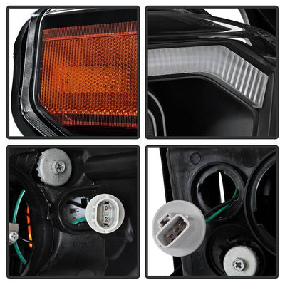 SPYDER xTune 14-17 Toyota Tundra DRL LED Light Bar Projector Headlights - Black (PRO-JH-TTU14-LB-BK) 9043024