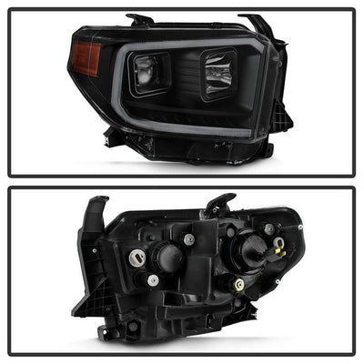 SPYDER xTune 14-17 Toyota Tundra DRL LED Light Bar Proj Headlights - Black Smoke (PRO-JH-TTU14-LB-BSM) 9043031