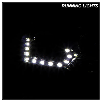 SPYDER xTune Volkswagen Jetta 11-14 Halogen Model Only DRL Projector Headlights - Black PRO-JH-VJ11-DRL-BK 9036675
