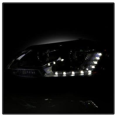 SPYDER xTune Volkswagen Jetta 11-14 Halogen Model Only DRL Projector Headlights - Black PRO-JH-VJ11-DRL-BK 9036675