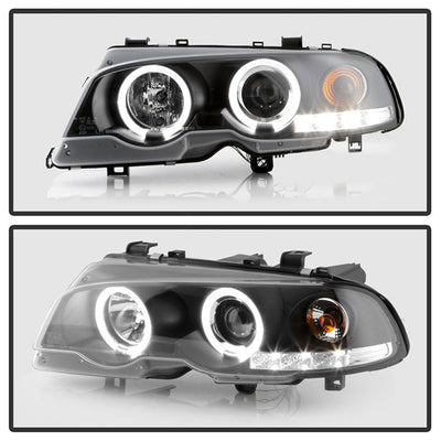 Spyder BMW E46 3-Series 00-03 2DR 1PC Projector Headlights LED Halo LED Blk PRO-YD-BMWE46-2D-HL-BK 5008923