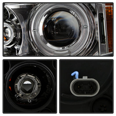 Spyder BMW E46 3-Series 02-05 4DR Projector Headlights 1PC LED Halo Chrm PRO-YD-BMWE4602-4D-AM-C 5042408