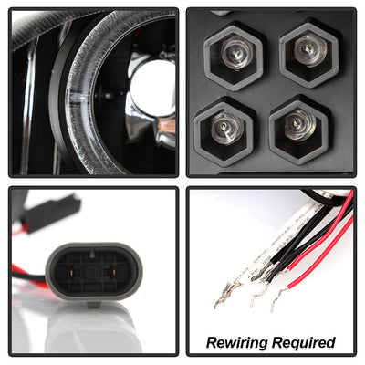 Spyder Chevy Cavalier 95-99 Projector Headlights LED Halo replaceanle LEDs Blk PRO-YD-CCAV95-BK 5009265
