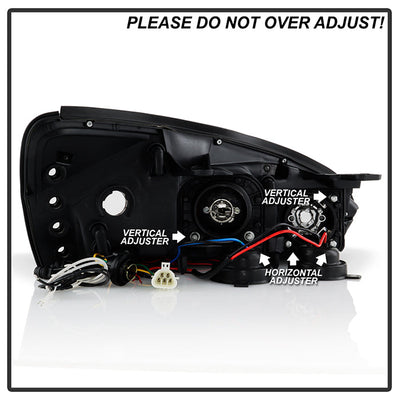 Spyder Chevy Malibu 04-07 Projector Headlights LED Halo LED Black High H1 Low H1 PRO-YD-CM04-HL-BK 5042675