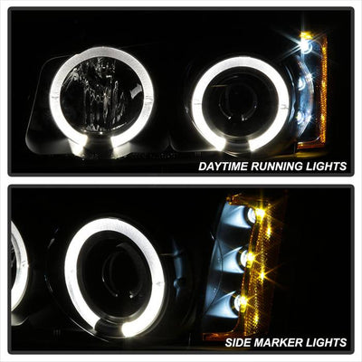 Spyder Chevy Silverado 1500 03-06 Projector LED Halo LED Amber Reflctr Blk PRO-YD-CS03-AM-BK 5009456