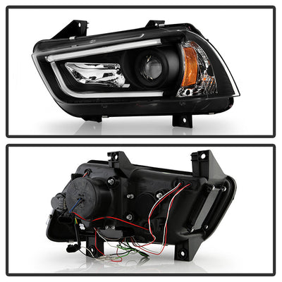 Spyder Dodge Charger 11-14 Projector Headlights Halogen - Light Tube DRL Blk PRO-YD-DCH11-LTDRL-BK 5074188