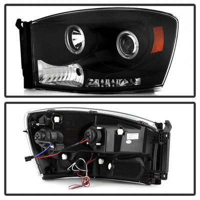 Spyder Dodge Ram 1500 06-08/Ram 2500 06-09 Projector Headlights LED Halo LED Blk PRO-YD-DR06-HL-BK 5010001