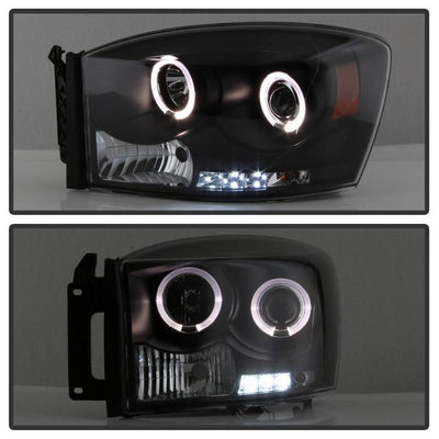 Spyder Dodge Ram 1500 06-08/Ram 2500 06-09 Projector Headlights LED Halo LED Blk PRO-YD-DR06-HL-BK 5010001