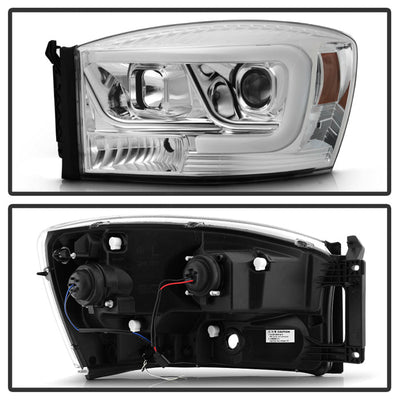 Spyder Dodge Ram 1500 06-08 V2 Projector Headlights - Light Bar DRL - Chrome (PRO-YD-DR06V2-LB-C) 5085290