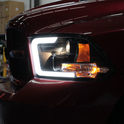 Spyder 09-16 Dodge Ram 1500 Version 2 Headlights Light Bar DRL Black PRO-YD-DR09V2-LBDRL-BK 5084811