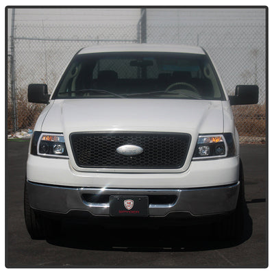 Spyder 04-08 Ford F-150 Projector Headlights - Light Bar DRL - Black PRO-YD-FF15004V2-LB-BK 5084484