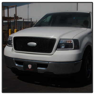 Spyder 04-08 Ford F-150 Projector Headlights - Light Bar DRL - Black PRO-YD-FF15004V2-LB-BK 5084484