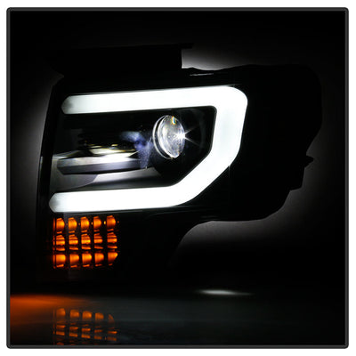 Spyder Ford F150 09-14 Halogen Light Bar Projector Headlights Black PRO-YD-FF15009PL-SEQ-BK 5087560