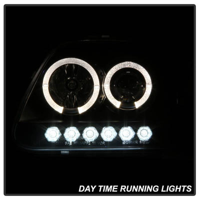 Spyder Ford F150 97-03 Projector - LED Halo Amber Reflctr LED Blk PRO-YD-FF15097-1P-AM-BK 5010261