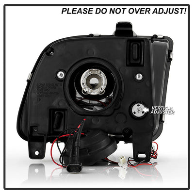 Spyder 05-08 Ford Mustang Projector Headlights V2 w/ LED DRL - Black (PRO-YD-FM05V2-DRL-BK) 5083876