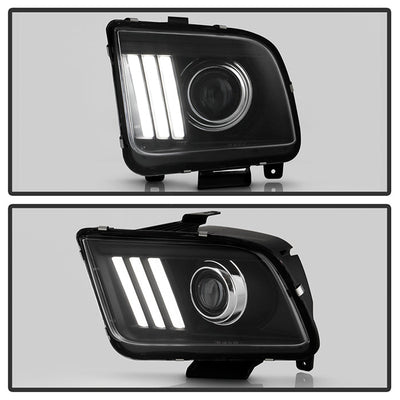 Spyder 05-08 Ford Mustang Projector Headlights V2 w/ LED DRL - Black (PRO-YD-FM05V2-DRL-BK) 5083876