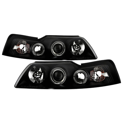 Spyder Ford Mustang 99-04 Projector Headlights LED Halo Black High H1 Low H1 PRO-YD-FM99-1PC-AM-BK 5010445