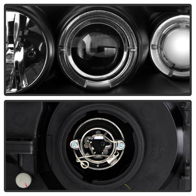 Spyder Ford Mustang 99-04 Projector Headlights LED Halo Black High H1 Low H1 PRO-YD-FM99-1PC-AM-BK 5010445