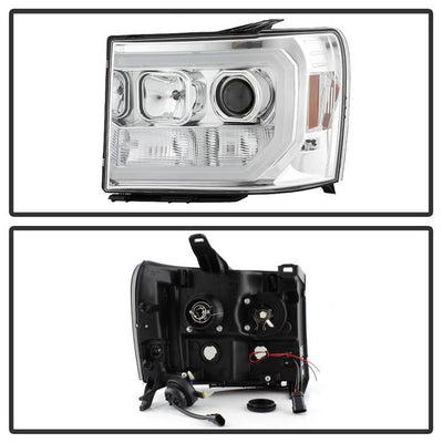 Spyder GMC Sierra 1500/2500/3500 07-13 V2 Projector Headlights - Chrome PRO-YD-GS07V2-LBDRL-C 5083647