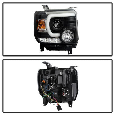 Spyder GMC Sierra 14-16 Projector Headlights Light Bar DRL Black PRO-YD-GS14-LBDRL-BK 5080523