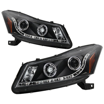 Spyder Honda Accord 08-12 4Dr Projector Headlights- LED Halo DRL Blk PRO-YD-HA08-4D-HL-BK 5010667
