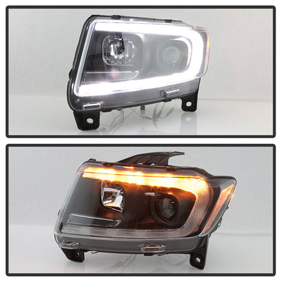 SPYDER 11-13 Jeep Grand Cherokee (Xenon/HID Model Only) Light Bar Projector Headlights - Black 5087737