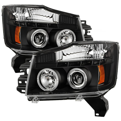 Spyder Nissan Titan 04-14/Armada 04-07 Projector Headlights LED Halo LED Blk PRO-YD-NTI04-HL-BK 5011572