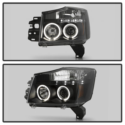 Spyder Nissan Titan 04-14/Armada 04-07 Projector Headlights LED Halo LED Blk PRO-YD-NTI04-HL-BK 5011572
