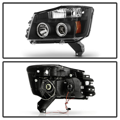 Spyder Nissan Titan 04-14/Armada 04-07 Projector Headlights LED Halo LED Blk PRO-YD-NTI04-HL-BK 5011572