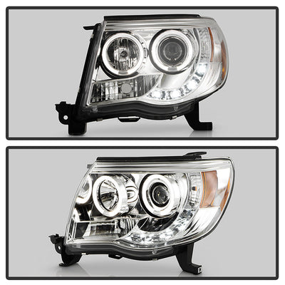Spyder Toyota Tacoma 05-11 Projector Headlights LED Halo LED Chrome High H1 Low H1 PRO-YD-TT05-HL-C 5011923