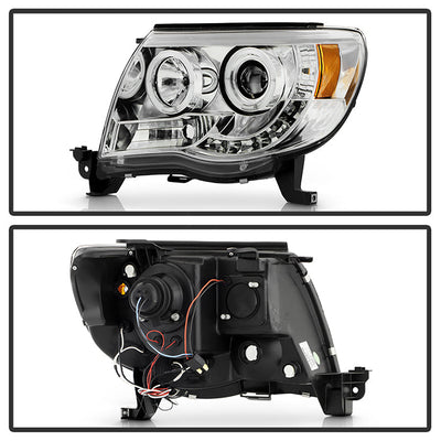 Spyder Toyota Tacoma 05-11 Projector Headlights LED Halo LED Chrome High H1 Low H1 PRO-YD-TT05-HL-C 5011923