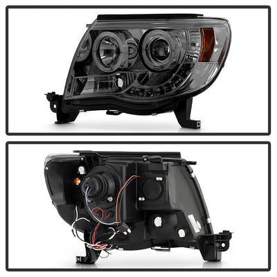 Spyder Toyota Tacoma 05-11 Projector Headlights LED Halo LED Smoke High H1 Low H1 PRO-YD-TT05-HL-SM 5011930