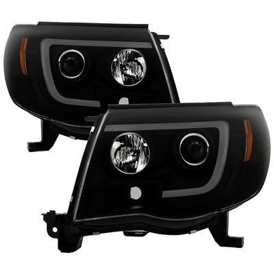 Spyder 05-11 Toyota Tacoma Ver 2 Proj Headlights - Light Bar DRL - Black Smoke PRO-YD-TT05V2-LB-BSM 5085771