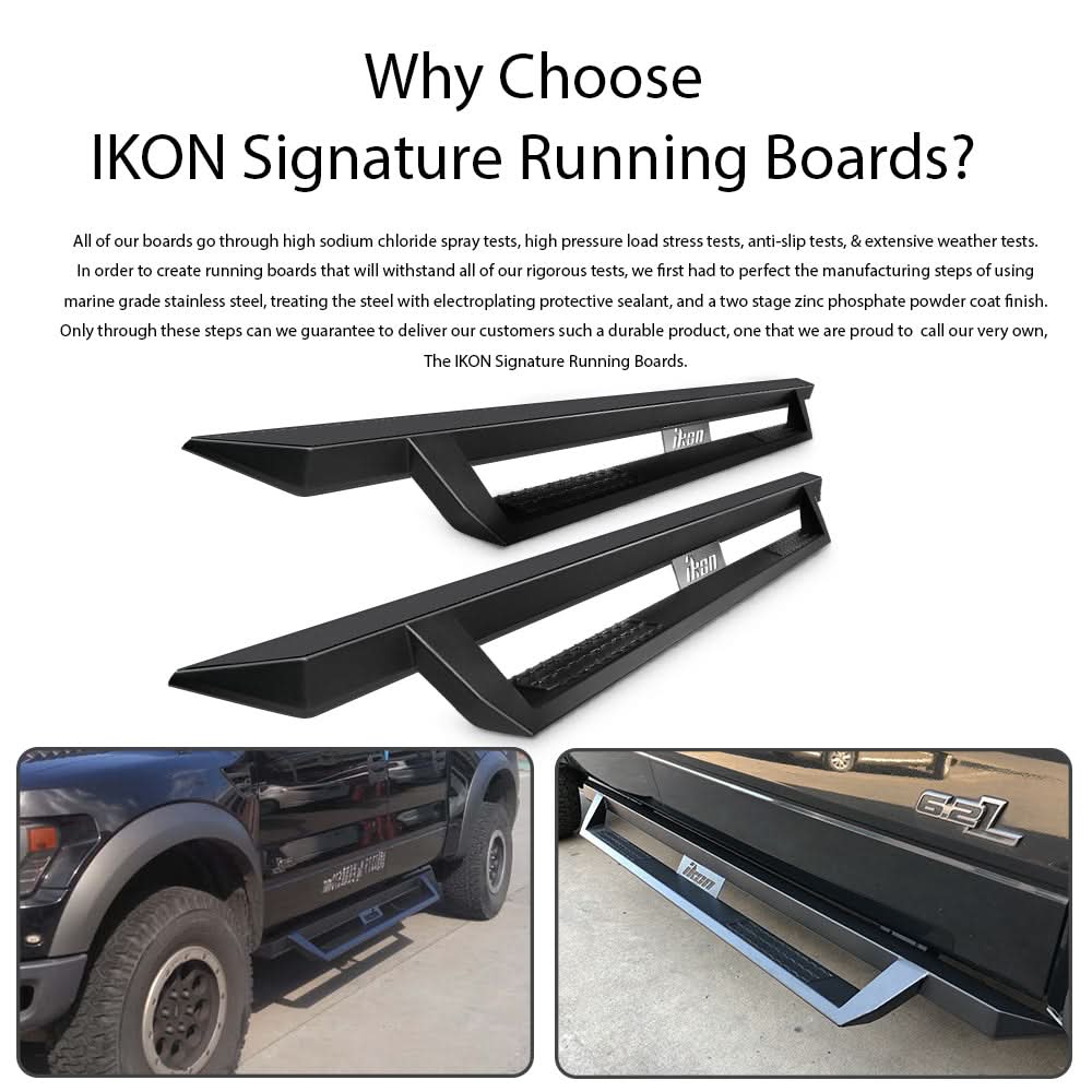 2009-2023 Dodge Ram 2500 3500 IKON V1 Black Running Boards Solid Steel