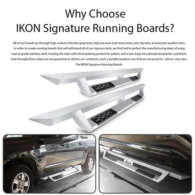 2007-2018 Chevy Silverado Sierra IKON V1 Silver Running Board Steel