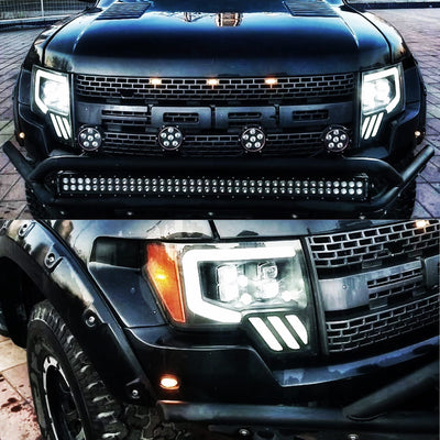 AlphaRex 09-14 Ford F150 NOVA-Series LED Projector Headlights Jet Black