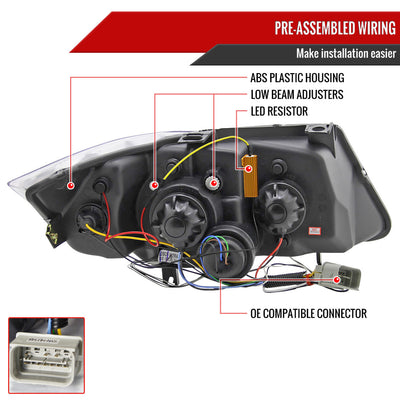 Spec-D 06-08 BMW E90 325i 328i 330i Halo Projector Headlights Smoked