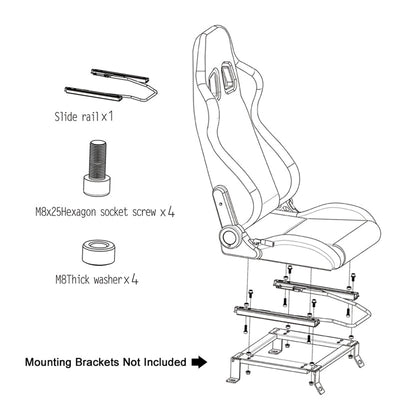 Universal Racing Seat Dual Slider PU Carbon Leather