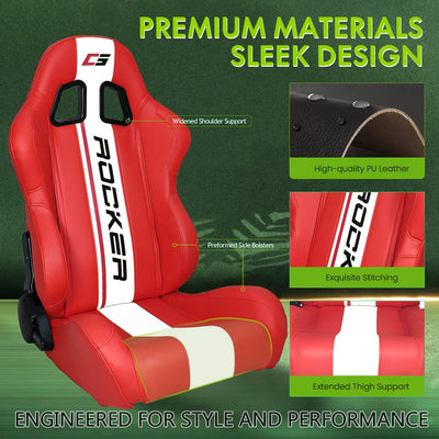 Universal Racing Seat Dual Slider PU Carbon Leather