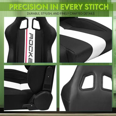 Universal Racing Seat Dual Slider PU Carbon Leather