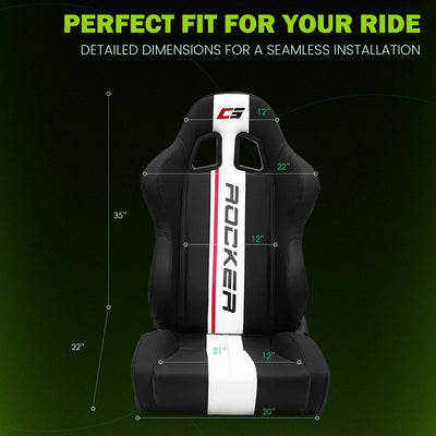 Universal Racing Seat Dual Slider PU Carbon Leather