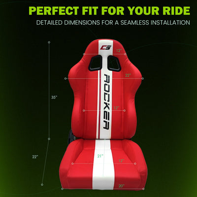 Universal Racing Seat Dual Slider PU Carbon Leather