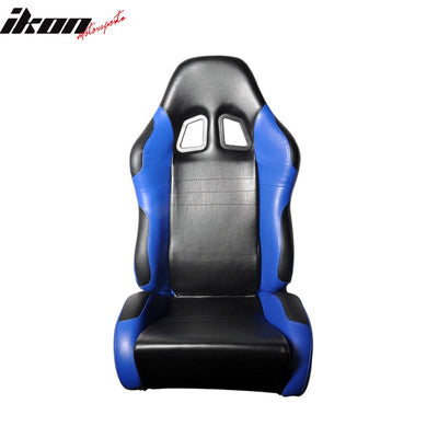 Universal Black Blue PVC Leather Passenger Side Racing Seats Slider