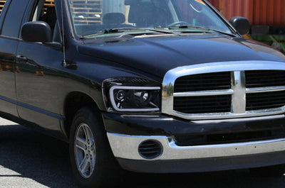 Spec-D 06-08 Dodge Ram LED Bar Pro Headlights Black Smoked