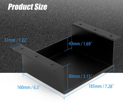 Universal PC680 Black Billet Aluminum Battery Hold Down Tray & Mounting Bracket Kit Car Truck Boat ATV UTV