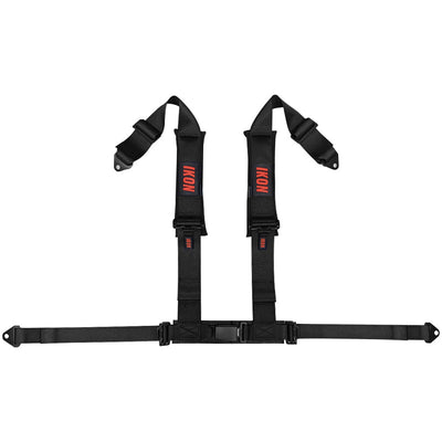 Universal 3" Wide 4 Point Buckle Racing Seat Belt Harness Nylon Black