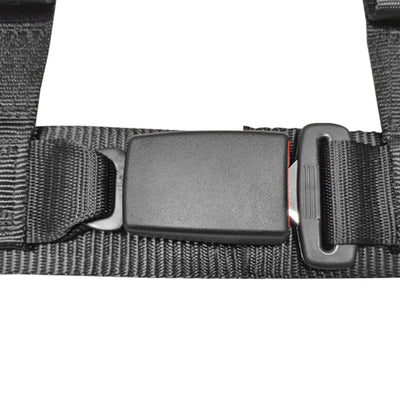 Universal 3" Wide 4 Point Buckle Racing Seat Belt Harness Nylon Black