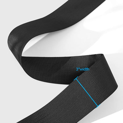 Universal 3" Wide 4 Point Buckle Racing Seat Belt Harness Nylon Black