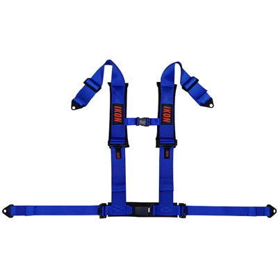 Universal 3" Wide 4 Point Buckle Racing Seat Belt Harness Nylon Blue