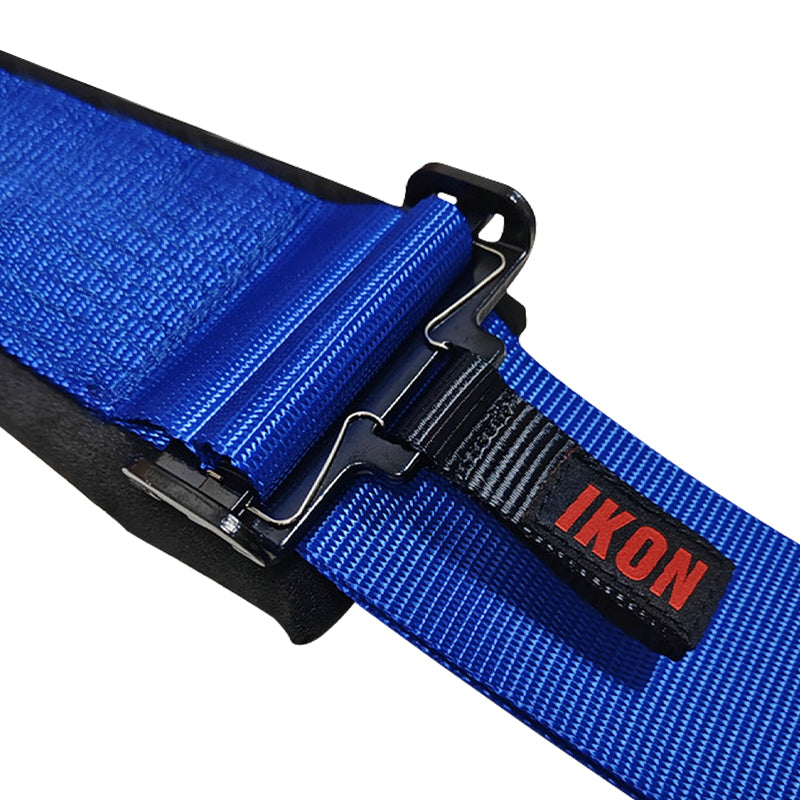 Universal 3" Wide 4 Point Buckle Racing Seat Belt Harness Nylon Blue